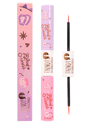 Delineador Doble Matte Funny Pastel Rosado Y Morado